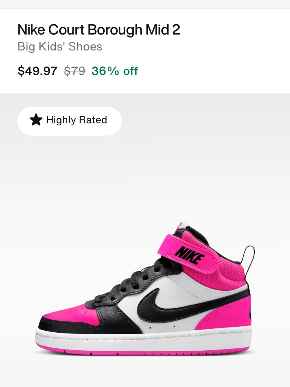 Nike Kids Court Borough Mid 2 Sneakers